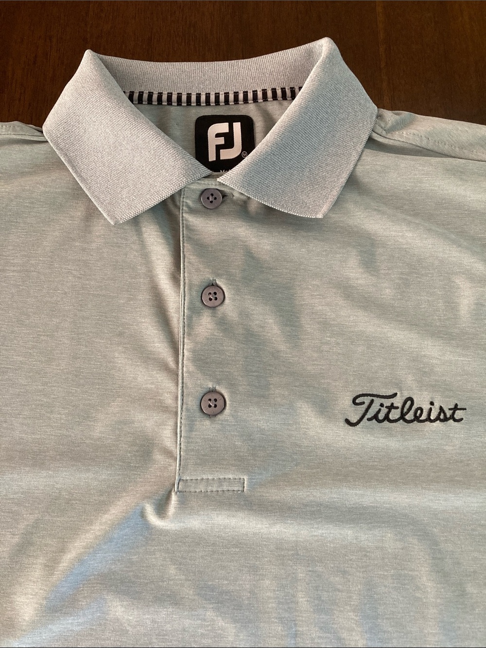 Footjoy Titleist Men’s Pale Green Gray Golf  Polo with Embroidered Logo